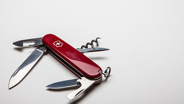 photo of a swiss army knife, symbolic of the many tasks it completes, similar to a divorce coach in Alberta